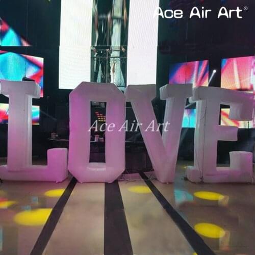 Giant standing white Inflatable LOVE letters for event and valentines day