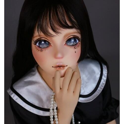 HIDOLLS 07) Handmade Female Girl Silica Resin Half Head Cosplay Japanese Role Play BJD Kigurumi Masks Crossdresser Doll Mask