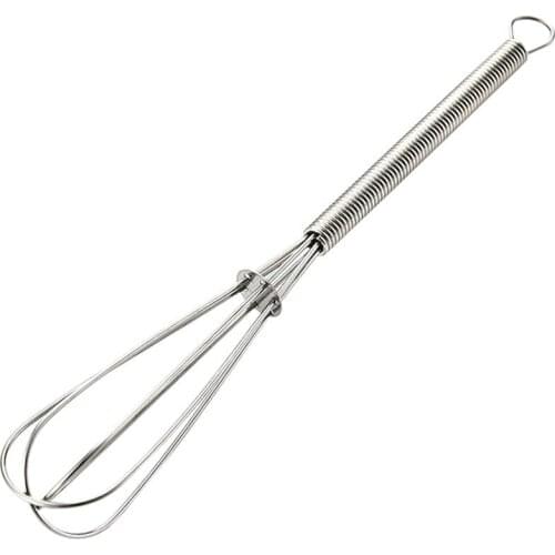 Kapmore 1pc Stainless Steel Egg Whisk Hand Push Egg Beater Wire Cream Whisk For Baking Stirring Egg Tools Accessories