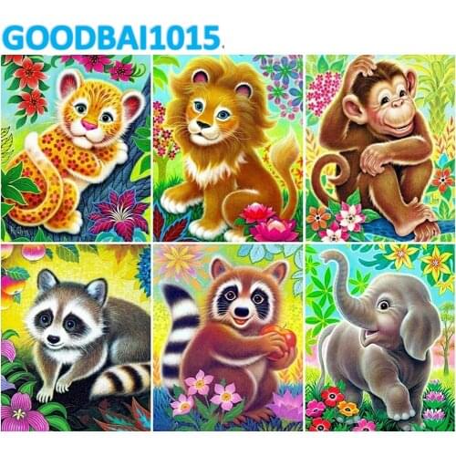 Cartoon Animals 5D DIY Mosaic Diamond Painting Diamond Embroidery Full Drill Cross Stitch Kits Nursery Home Decor