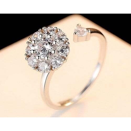 925 Sterling Silver Crystal Zirconia Rings Wedding Brand Ring Jewelry Christmas Gift Women Jewelry Finger Rings