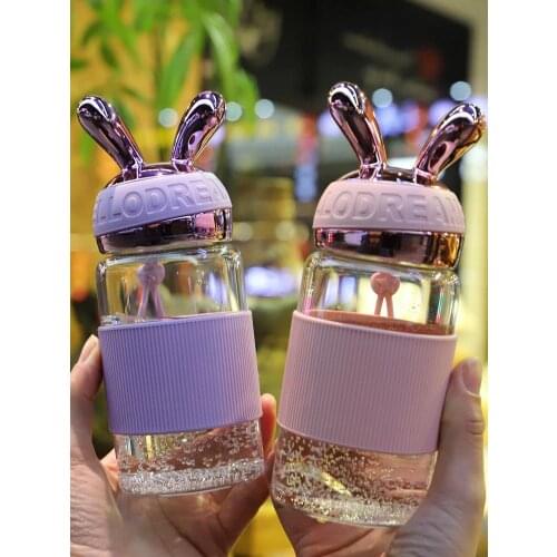 Creative personality cup high value net red ins female student cup transparent glass cup simple anti scalding water cup