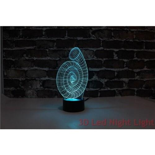 3D Led Christmas Present Conch Shape Indoor Bedroom Small Decorative Article with CE Certificate Promotional Products