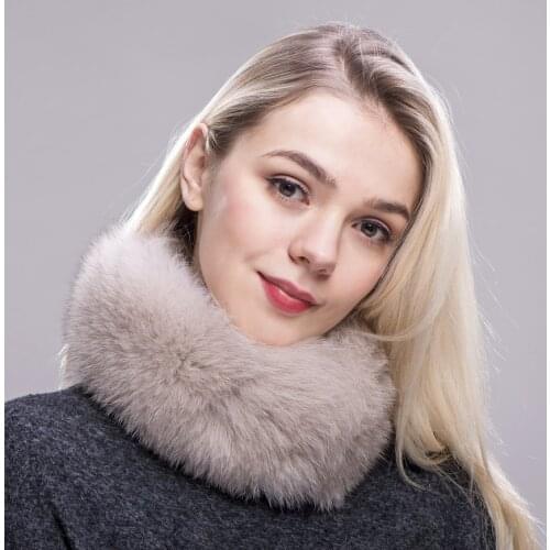 FXFURS Hot Sale Real Fur Fox Fur Collar Black Women Scarf Shawl Collars Wraps Shrug Neck Winter Warm Ring Fur Scarf Female