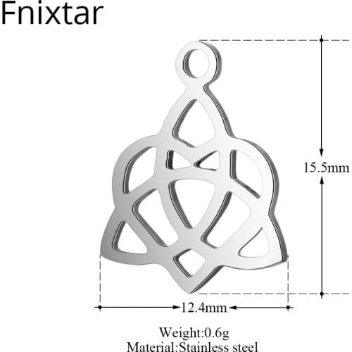Fnixtar 50pcs/lot Stainless Steel Infinite Symbol Mini Metal Charm Pendant 12.4*15.5mm Charms DIY Jewelry Bracelets Accessories
