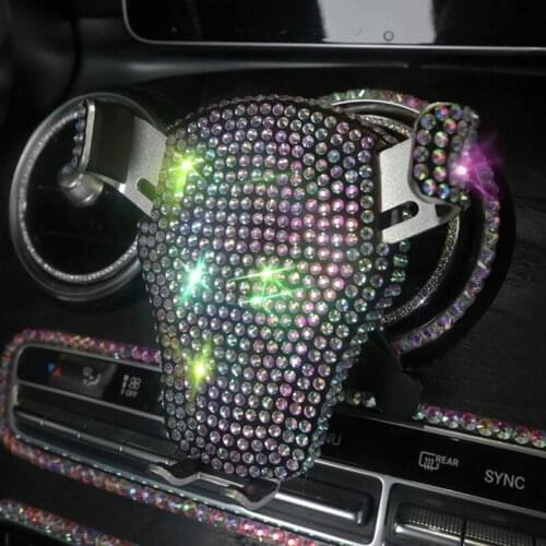 Crystal Diamond Mobile Car Phone Holder Air Vent Mount Metal Mobile Phone Stand Holder Adjustable