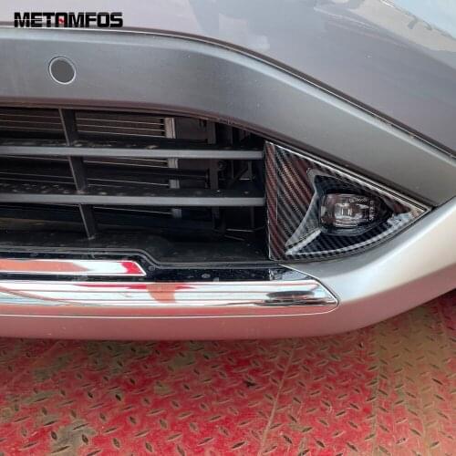 Front Fog Lamp Cover Trim For Nissan Rogue X-trail 2021 2022 Carbon Fiber Foglight Hood Sticker Exterior Accessories Car Styling