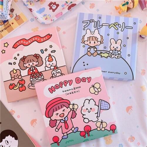 100pcs/box Girl Series Cute Boxed Kawaii Stickers Planner Scrapbooking Stationery Japanese Diary Stickers 8*8cm