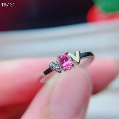 Natural Sri Lanka Ceylon Pink Sapphire Ring Fine Jewelry 3x5mm