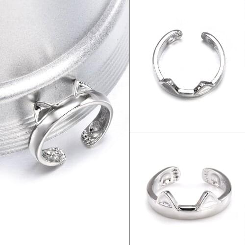 2021 NEW Cat Ears Ring Thumb Ring Adjustable Pet Gift Jewelry Accessories Rings Anillos Gothic Bague Femme
