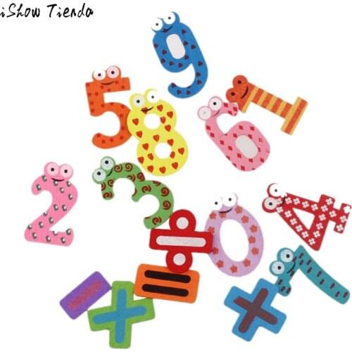 New 15pcs Fridge Magnets Early Learning Educational Toys Wooden Math Creative Kids Toy Funny Fridge Stickers Hot Selling