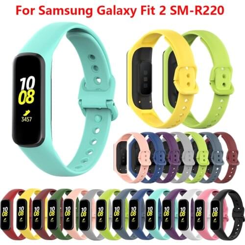Original Soft Silicone Strap For Samsung Galaxy Fit 2 R220 Sports Smart Bracelet Band Replacement For Samsung Galaxy Fit2 R220