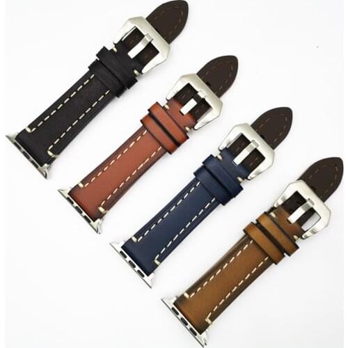 Band for Apple Watch 5 38mm 42mm Genuine Leather Watchband for iWatch 40mm 44mm Series 4 3 2 Strap Suture Cowhide Bracelet