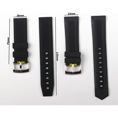 Top quality men black watchband 20mm 22mm silicone rubber watch band belt For TAG strap CARRER for Heuer buckle DRIVE TIMER