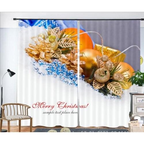 Christmas gift decorate Print Luxury Blackout 3D Window Curtains Living Room wedding bedroom Cortinas Drapes Rideaux pillowcase