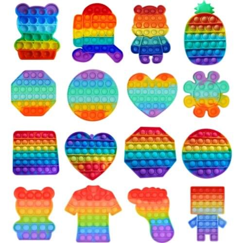 50pcs/lot Pop Push Bubble Sensory Toy Autism Needs Squishy Stress Reliever Anxiety Anti-Stress Silicone Children Adult