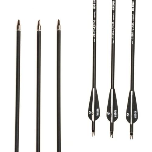 Spine 500 Carbon Arrow 28/30/32 inches Black and White Color Carbon Arrow for Recurve/Compound Bows Archery Hunting