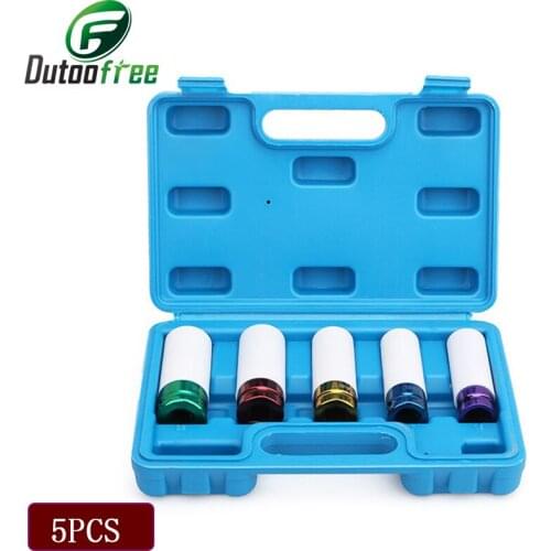 Extended pneumatic gun tire protection socket pneumatic wrench tire screw hexagon socket with protective sleeve anti injury sock