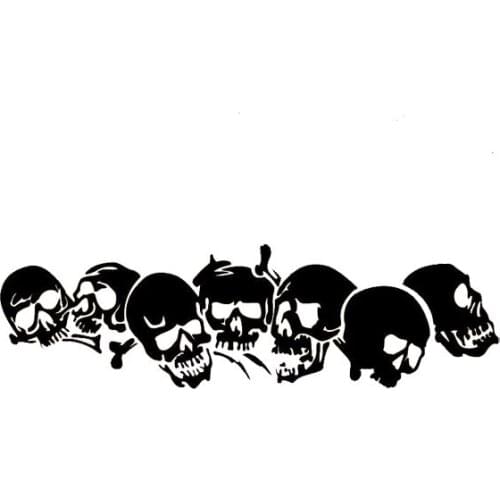 18.3*5.8CM Funny Family Car Stickers Skull Covering The Body Of Fashion Vinyl Decals Black/Silver C7-0959