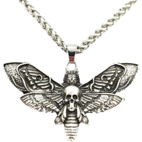 Nostalgia Death Moth Jewelry Butterfly Skull Pendant Wicca Pagan Goth Jewlery Mens Necklaces Wiccan Supplies