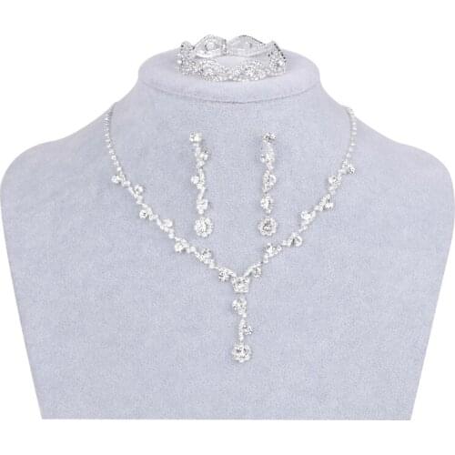 Bride Fashion Crystal Rhinestone Short Necklace Female Wedding Accessories Chain Necklace Jewelry Korean Femme Party Banquet