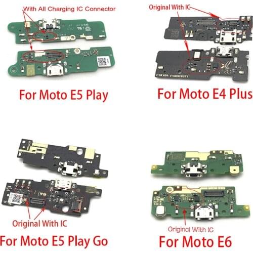10Pcs/Lot, Dock Connector Micro USB Charger Charging Port Flex Cable Board For Motorola Moto E4 E6 Plus E5 Play Go