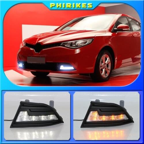 2pcs For MG GT 2014 2015 with yellow turn signals top quality LED drl daytime running light