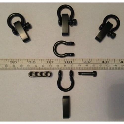 30Pcs/lot new style Black bow Adjustable Stainless Steel Bracelet Buckle Shackles with round pin for Outdoor Camping Paracord