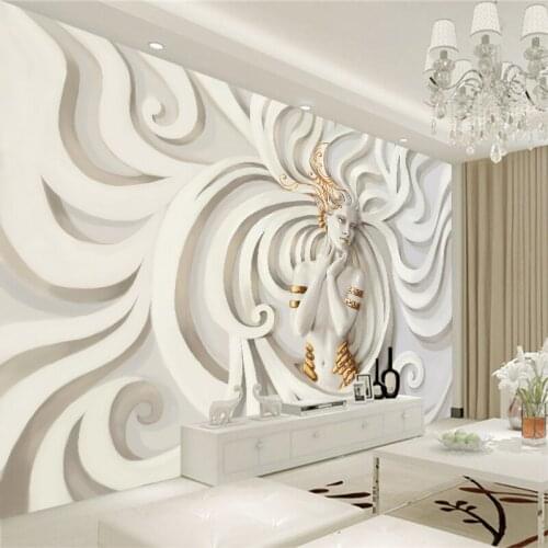 3D New DIY Mural Relief Beauty Lady Wall Poster Art Canvas Pantting Wallpaper Bedroom Living Room Background Home Decoration