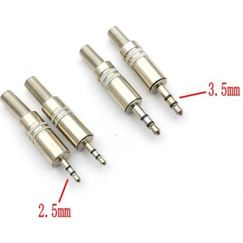 4pcs 2.5mm/3.5mm stereo Metal Male Jack Plug Audio connector Solder
