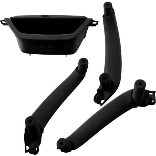 4pcs Car Front Rear Left Right Interior Inner Door Pull Handle Trim Fit For BMW X3 F25 X4 F26 2011 2012 2013 2014-2017 Black