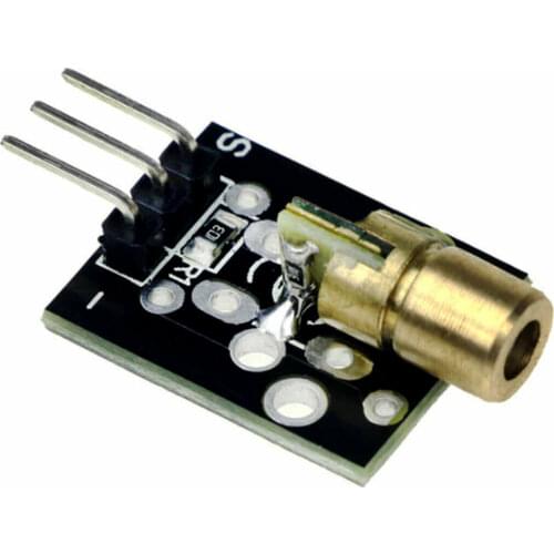 5pcs/lot Laser Sensor KY-008 Module 3pin 650nm Red Transmitter Dot Diode Copper Laser Head Module KY008 For arduino sensor
