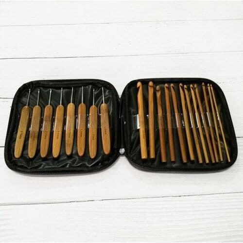 50set 20pcs/set Bamboo Crochet Hooks Needles Knit Weave Craft Yarn Sewing Tools sport toy
