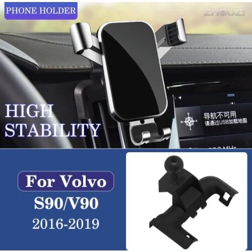 Car Mobile Phone Holder For Volvo S90 V90 2016 2017 2018 2019 Mounts Stand GPS Gravity Navigation Bracket Car Accessories