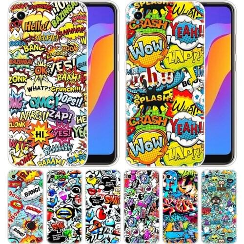 Luxury Silicone Case Cute Cartoon Graffiti for Huawei Honor 9X 8A 7A 20 Pro 7X 8X 7S 8S 8 9 10 Lite View 20 20i 10i Play Fashion