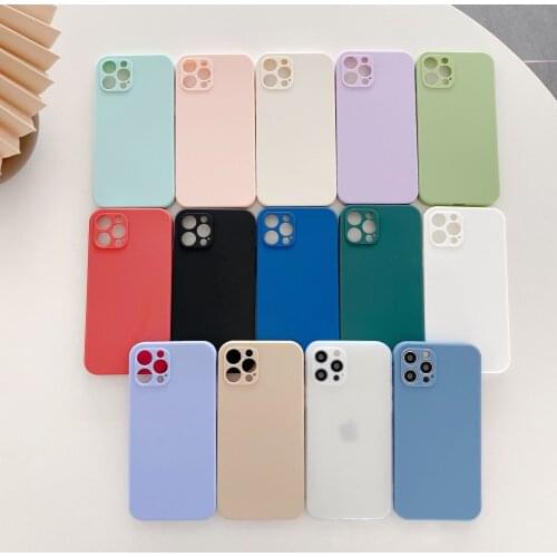 New Silicone Candy Color Luxury Silicone Phone Case For iPhone 11 12 Pro X XR XS Max 8 7 Plus SE Lens Protection Soft Back Cover
