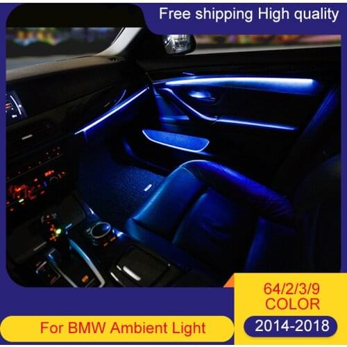 Car Interior Decorative Led Ambient Door LAMP Stripes Atmosphere Light With 3/9/64 Colors For BMW 5 Series F10/F11/F18/F15 10-18