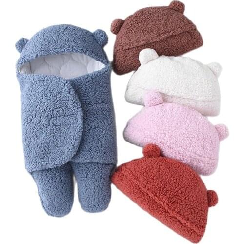 Baby Wrap Blankets Baby Sleeping Soft Newborn Bag Envelope For Newborn Sleepsack 100% Cotton thicken Cocoon for baby 0-9 Months