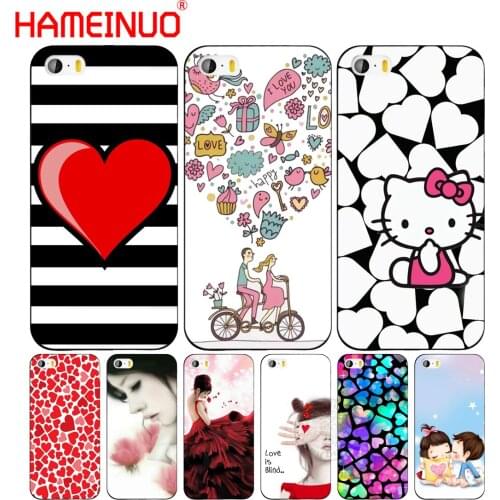 HAMEINUO Love heart Beautiful girls cell phone Cover case for iphone 6 4 4s 5 5s SE 5c 6 6s 7 8 plus case for iphone 7 X