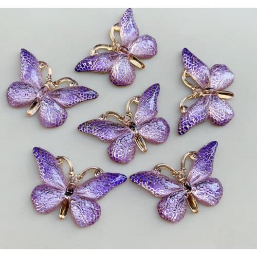 Flat Back Resin Butterfly Flower Animals Flat Back Cameo Cabochon For Jewelry Making Wholesale 23*38mm 10pcs -B276