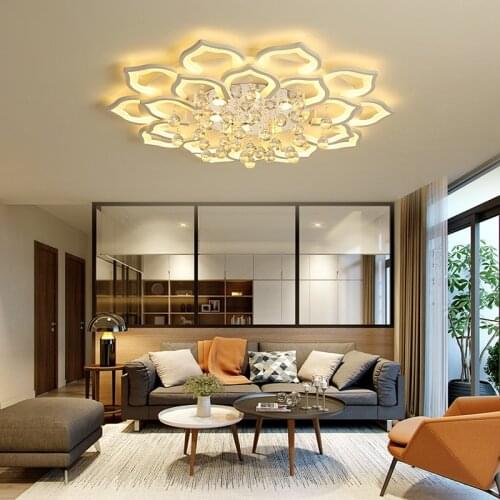 Creative Lotus Acrylic Crystal LED Ceiling Lights Living room bedroom study dining room ceiling lamps Commercial lighting