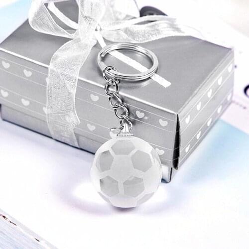 Creative Party Favors Promotional Gifts Crystal Football Basketball Key Chains Soccer Key Rings LX8661