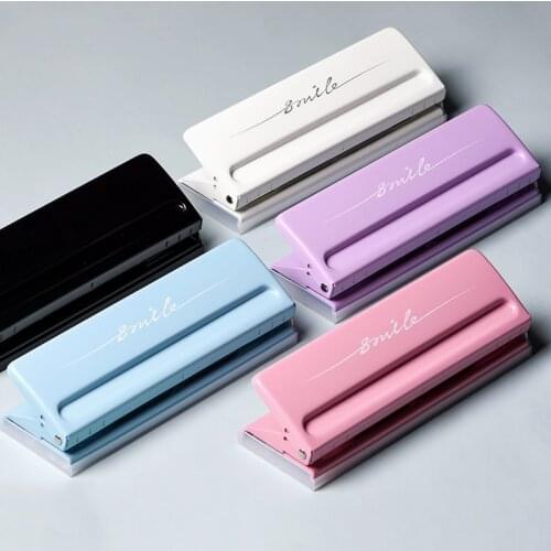 Metal 6 Hole Punch Adjustable Paper Cutter A4 Loose-Leaf Craft Punches Scrapbooking Puncher Machine DIY Tools Binding Supplies