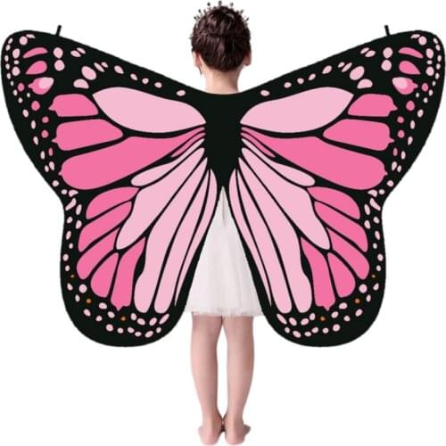 Cute Kid Rotating Fairy Butterfly Wings Chiffon Cloak(With Strap) Suitable For Child Party Masquerade Decorations Cloak 135X65CM