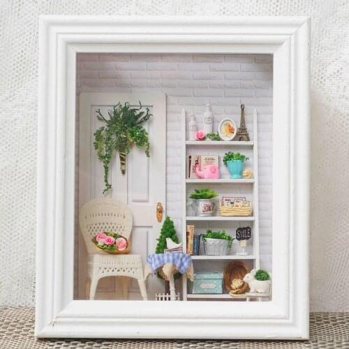 Handmade Craft Doll House Frame Miniature With Led Furniture Diy Wooden Dollhouse Miniatures Toys For Children Birthday Gifts