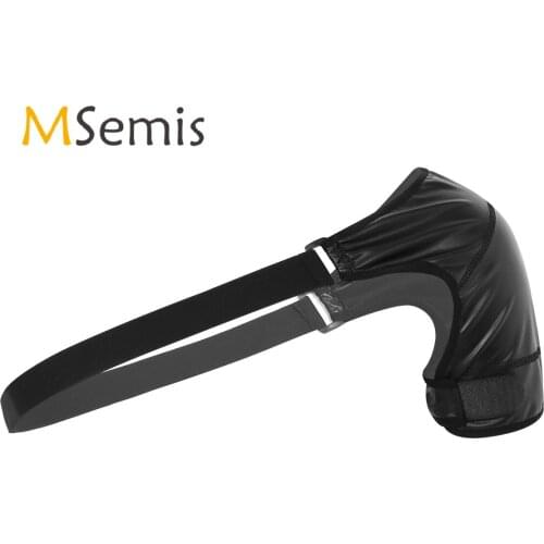 MSemis Gay Leather Harness Bondage Lingerie One-shoulder Body Chest Belt for Men Gym Shoulder Brace Support Rave Pole Dance Top