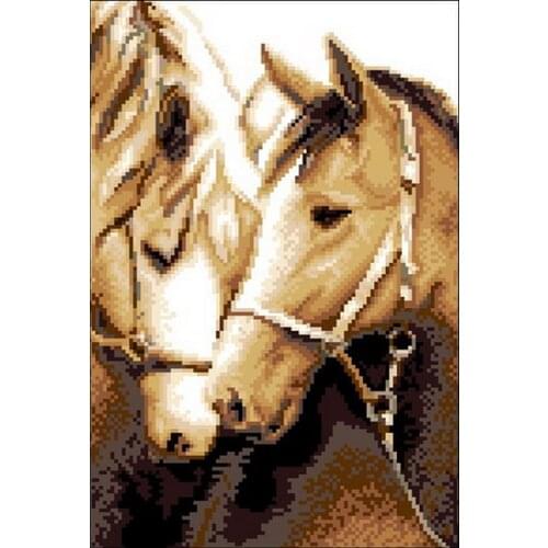 Two Horse Animals Top Quality Embroidery Needlework 14CT Unprinted Cross Stitch Kit DIY Art Handmade Home Decor