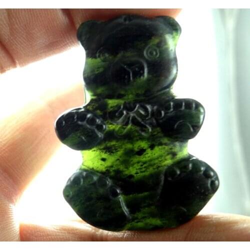 Natural stone Quartz Crystal Chinese stone hand-carved statue of bear amulet pendant for diy Jewelry Making necklace Accessories