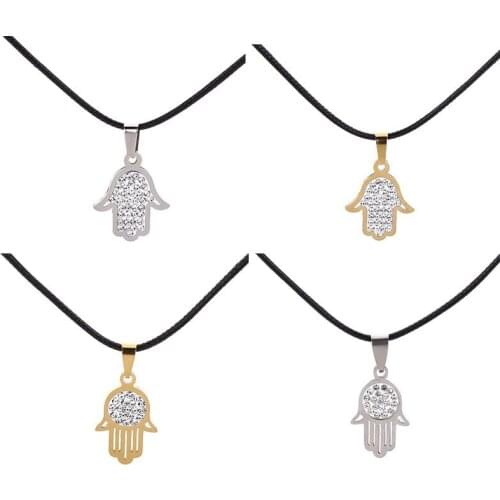New Fashion Retro Palm Pendant Gold Silver Plated Necklace Party Charm Jewelry Accessories For Women Crystal Jewelry Gift
