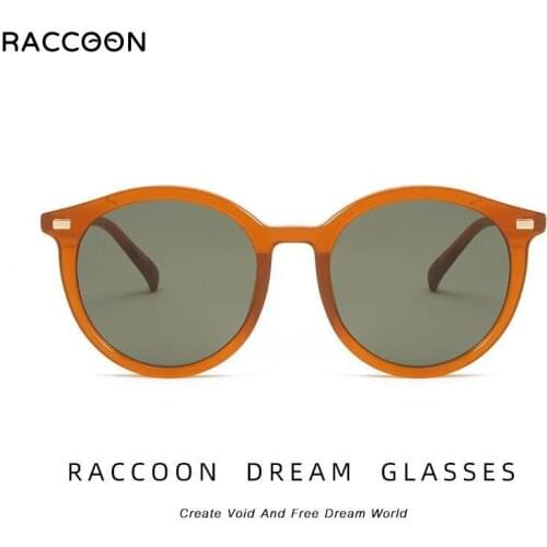 Cute Fashion Vintage Round Sunglasses Women Brand Designer Orange Frame Retro 90S Candy Color Sun Glasses Female Black Shades